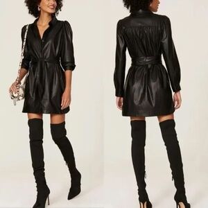 Peter Som x RTR Faux Leather Shirtdress Size 4‎